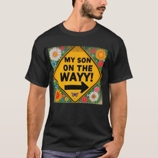 Koppel T-shirts print met baby op weg