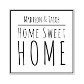 Koppel Thuis Zoete Thuis Houten Stempel Kunst (Afrduk)