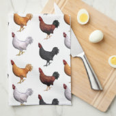 koppel van de roosters theedoek (Quarter Fold)