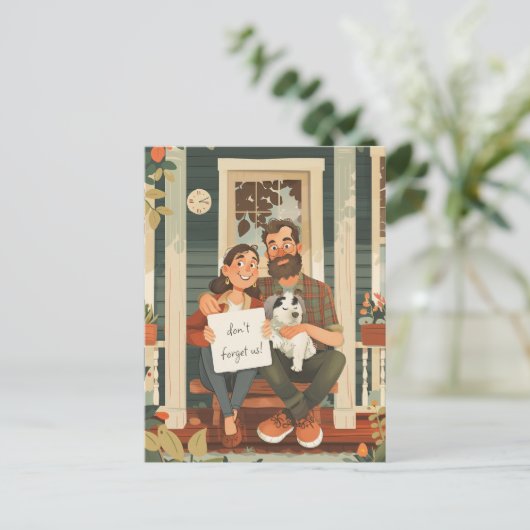 koppel van middelbare leeftijd briefkaart (Staand voorkant)