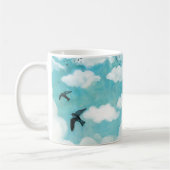 Koppel van zwaluwen vliegen koffiemok (Links)