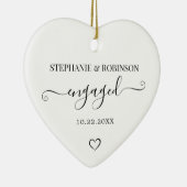 Koppel Verloving Aankondiging Hart Keepsake Keramisch Ornament (Rechts)