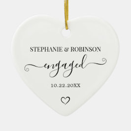 Koppel Verloving Aankondiging Hart Keepsake Keramisch Ornament