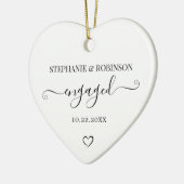 Koppel Verloving Aankondiging Hart Keepsake Keramisch Ornament (Links)