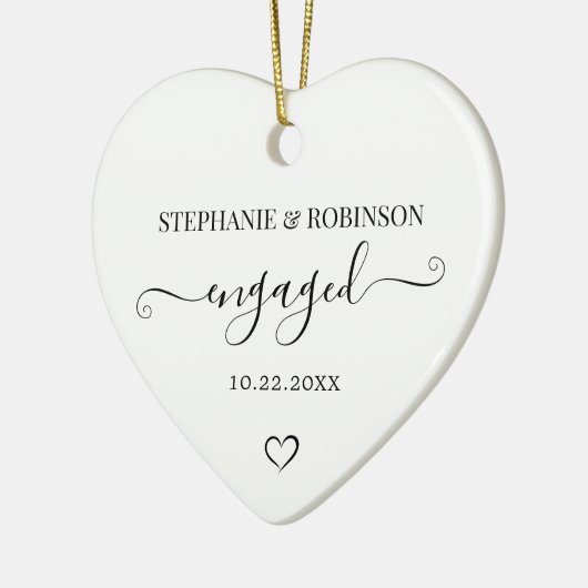 Koppel Verloving Aankondiging Hart Keepsake Keramisch Ornament (Links)