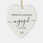Koppel Verloving Aankondiging Hart Keepsake Keramisch Ornament (Rechts)
