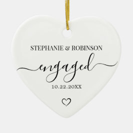 Koppel Verloving Aankondiging Hart Keepsake Keramisch Ornament