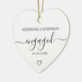 Koppel Verloving Aankondiging Hart Keepsake Keramisch Ornament (Links)