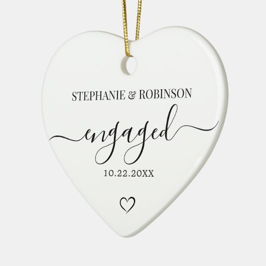 Koppel Verloving Aankondiging Hart Keepsake Keramisch Ornament (Links)