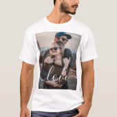 Koppel Verloving Foto Liefde Script T-shirt (Voorkant)