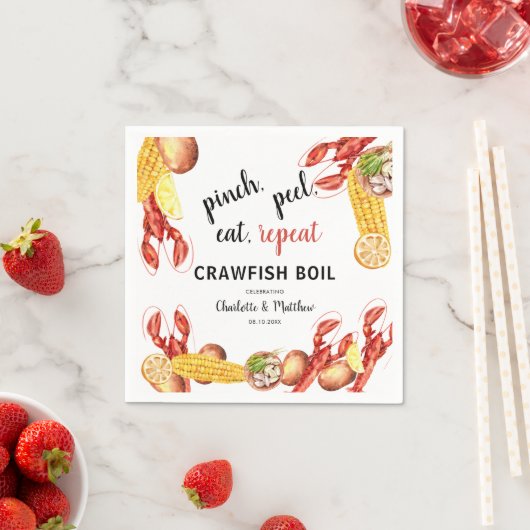 Koppel Verloving Kreeft Koken Papier Servet (Insitu)