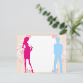 koppel verwacht baby briefkaart (Staand voorkant)