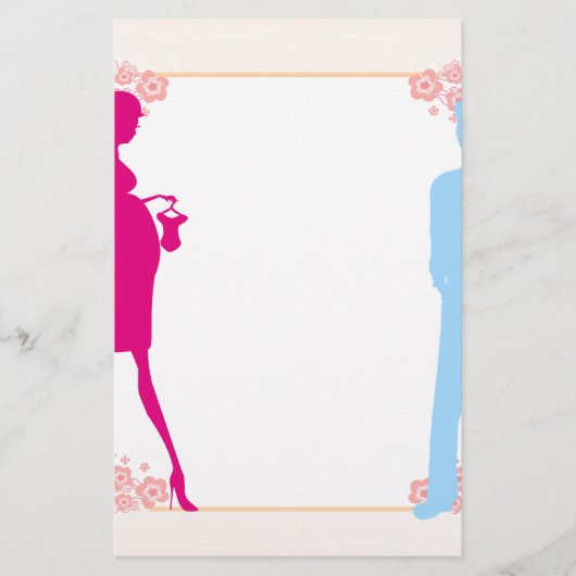 koppel verwacht baby briefpapier (Voorkant)