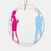 koppel verwacht baby keramisch ornament (Links)
