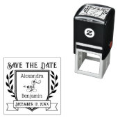 Koppel Wapen Lint Botanische Save the Date #2 Zelfinktende Stempel (In situ)