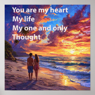 🌅 Koppel Zee Liefde Romantische Valentijn Inspira Poster