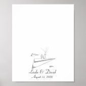 Koppel zit op vingerafdrukboek van papieren vliegt poster (Voorkant)