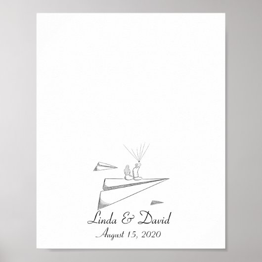 Koppel zit op vingerafdrukboek van papieren vliegt poster (Voorkant)