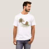 Koppel zittend op palmboom t-shirt (Voorkant volledig)