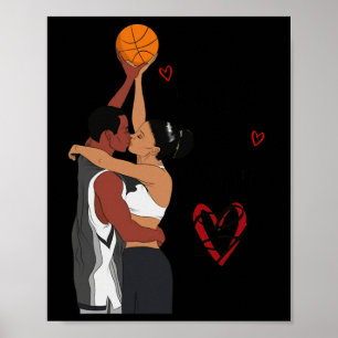 Koppel Zwart Basketbal Ik Hou Van Jou Dubbel Of Ni Poster