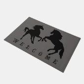 Koppel Zwarte Paard Deurmat - Aangepaste Kleuren (Schuin)