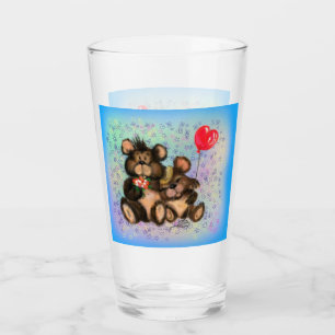 Koppelbeer met hartballon glas