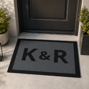 Koppeldeurmat Monogram Eerste Letter Voordeurmat Deurmat