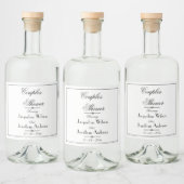 Koppeldouche Eenvoudige Elegante Namen Script Chic Likeurfles Etiket (Flessen)