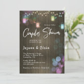 Koppelen Baby shower Mason Jar Twinkle Lichten Kaart (Staand voorkant)