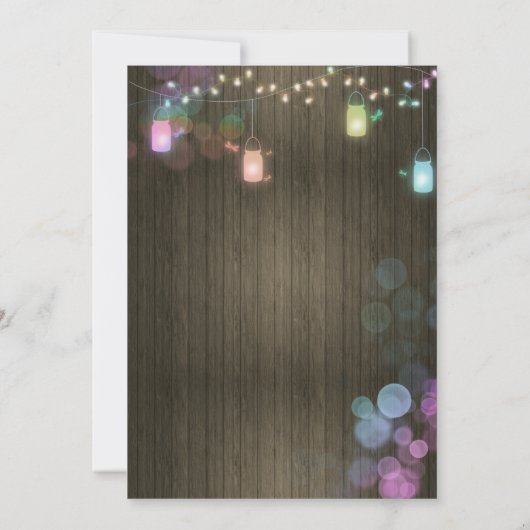 Koppelen Baby shower Mason Jar Twinkle Lichten Kaart (Achterkant)