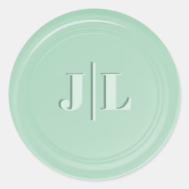 Koppelen Initiaal Monogram Faux Wax Seal Design Mi Ronde Sticker
