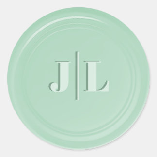 Koppelen Initiaal Monogram Faux Wax Seal Design Mi Ronde Sticker