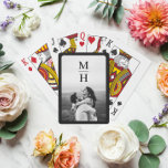 Koppelen Initialen Retro Foto Monogram zwart Pokerkaarten<br><div class="desc">pas met uw eigen foto en initialen aan; houd of verwijder de grens zoals gewenst</div>