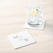 Koppelen Initialen Retro FotoMonogram Kartonnen Onderzetters (Insitu)