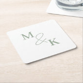 Koppelen Initialen Retro FotoMonogram Kartonnen Onderzetters (Schuin)