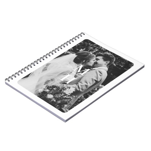 Koppelen Initialen Retro FotoMonogram Notitieboek (Linkerzijde)