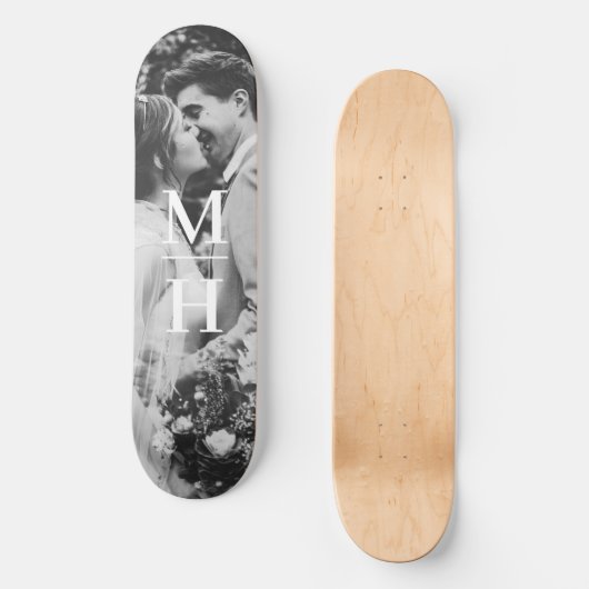 Koppelen Initialen Retro FotoMonogram Persoonlijk Skateboard (Voorkant)