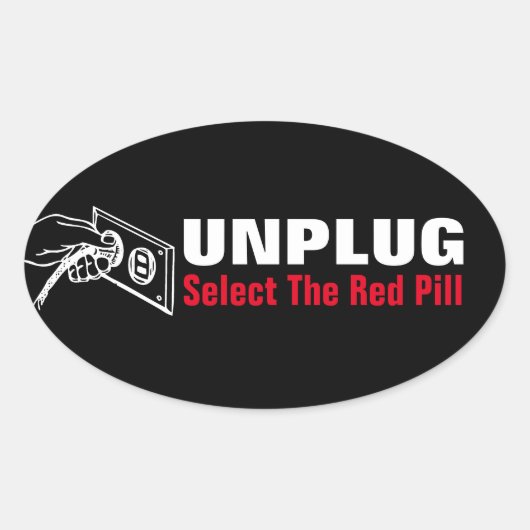 Koppelen - Selecteer de rode pil Ovale Sticker (Voorkant)