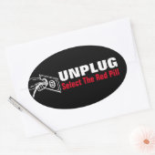 Koppelen - Selecteer de rode pil Ovale Sticker (Envelop)