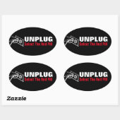 Koppelen - Selecteer de rode pil Ovale Sticker (Vel)