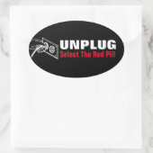 Koppelen - Selecteer de rode pil Ovale Sticker (Tas)