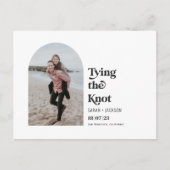 Koppelen van de knoop Moderne boog Foto opslaan va Aankondigingskaart (Voorkant)