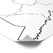 Koppelgraafschappen lege contourkaart poster (Hoek)