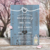  koppeling van de Knot Dusty Blue Barn Wedding Kaart