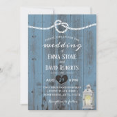 koppeling van de Knot Dusty Blue Barn Wedding Kaart (Voorkant)
