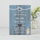 koppeling van de Knot Dusty Blue Barn Wedding Kaart (Staand voorkant)