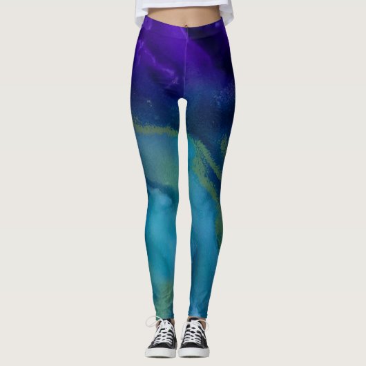 Koppeling van een Oog-Leggings | Paars, goud, Blau Leggings (Voorkant)