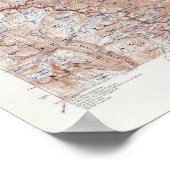  koppeling Whitney California Topografische kaart Poster (Hoek)