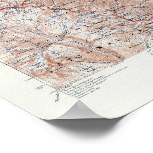  koppeling Whitney California Topografische kaart Poster (Hoek)