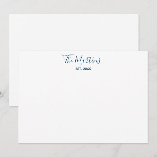 Koppelingen Aangepaste blauwe Blauwgroen moderne k Notitiekaartje (Voorkant / Achterkant)